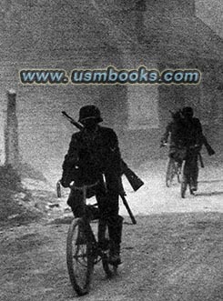 Wehrmacht soldiers on bicycles