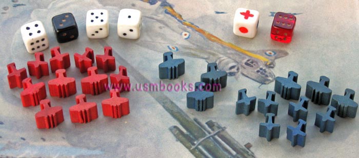 Nazi board game pieces and dice
