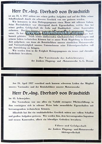 Dr. Ing. Eberhard von Brauchitsch, Junkers 