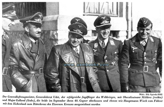 Generaloberst Udet, Oberstleutnant Moelders, Major Galland, Hautpmann Wick, Nazi Knights Cross, Ritterkreuz