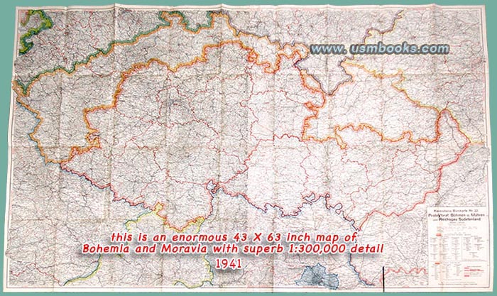 Protektorat Böhmen und Mähren und Reichsgau Sudetenland, Ravenstein Bürokarte Nr. 22