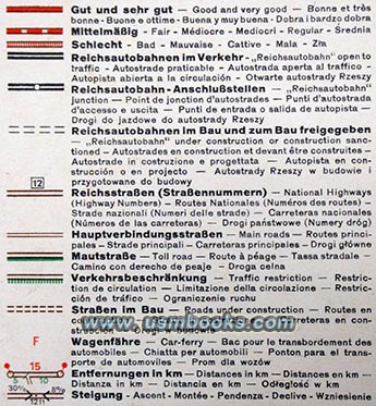 1939 DDAC alpine highway map, Reichsautobahn