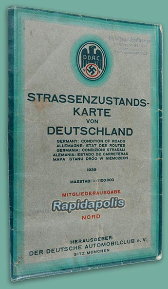 1939 DDAC Strassenzustandskarte von Deutschland
