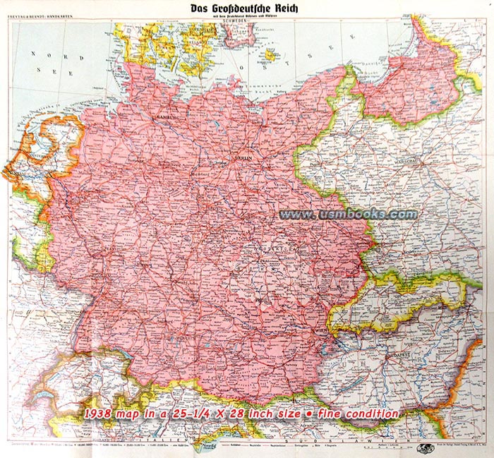 Nazi Map DAS GROSSDEUTSCHE REICH 1939
