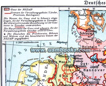 color map of Hitler's Greater Germany