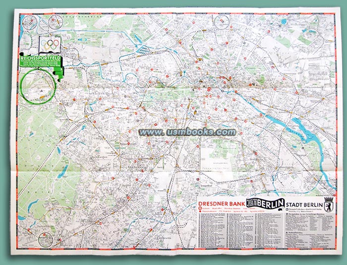 1936 OLYMPIC BERLIN COLOR MAP