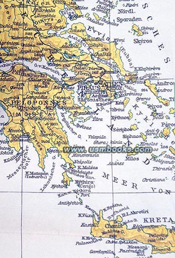 1941 Nazi map Greece, Crete, Kreta
