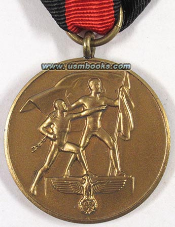 Sudetenland Medal with swastika, Deschler & Sohn Munich