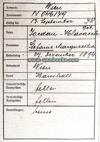 Nazi ID, 1943 leinen Kennkarte