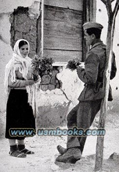 Nazi soldier with pretty girl