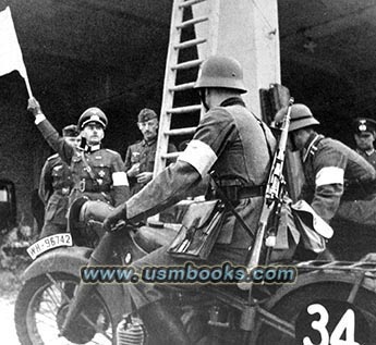 Nazi motorcyclist with map case