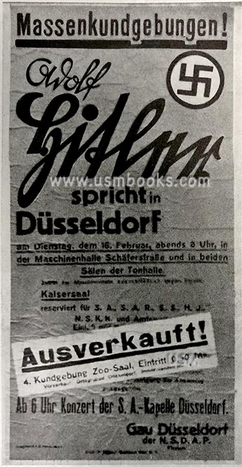 Adolf Hitler speech, Massenkundgebung Adolf Hitler Dusseldorf 1933