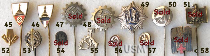 Nazi eagle and swastika pins