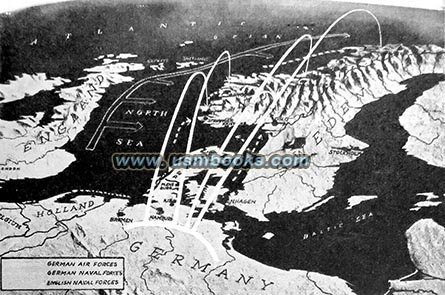Nazi map Scandinavia invasion