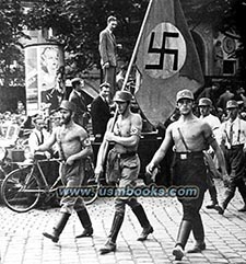 Nazi swastika flag in Vienna 1934