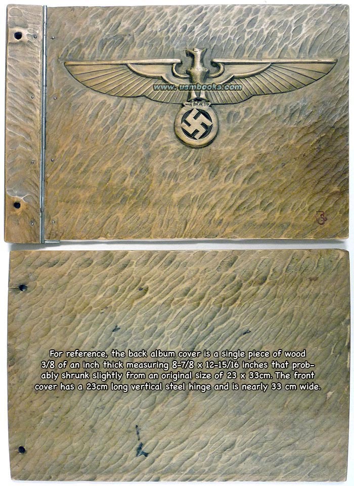  carved Nazi photo album, eagle and swastika