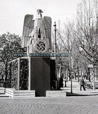 Nazi eagle and swastika street decorations