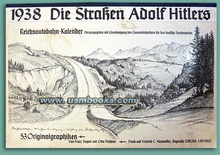 1938 Reichsautobahn-Kalender Die Strassen Adolf Hitlers