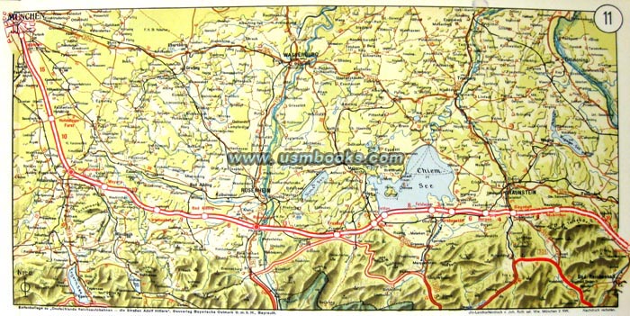 Nazi color fold-out map Chiemsee