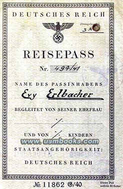 WW2 Nazi passport Evy Erlbacher