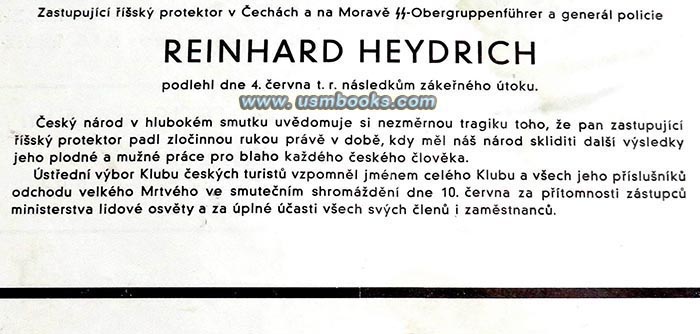 Reichsprotector Reinhard Heydrich, SS-Obergruppenfuehrer Heydrich