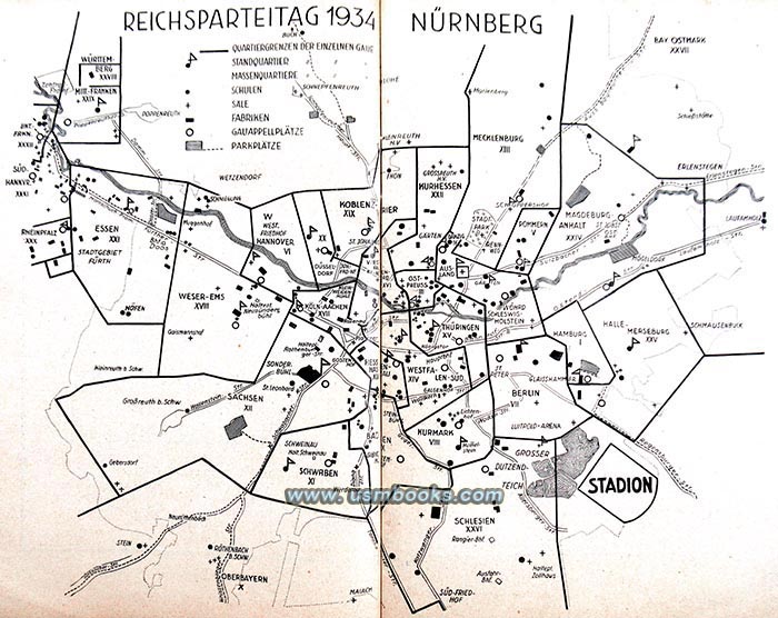 Map of Nuremberg, the City of Nazi Party Days