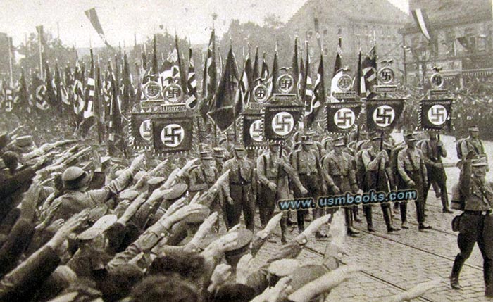 Nazi parade, swastika flags