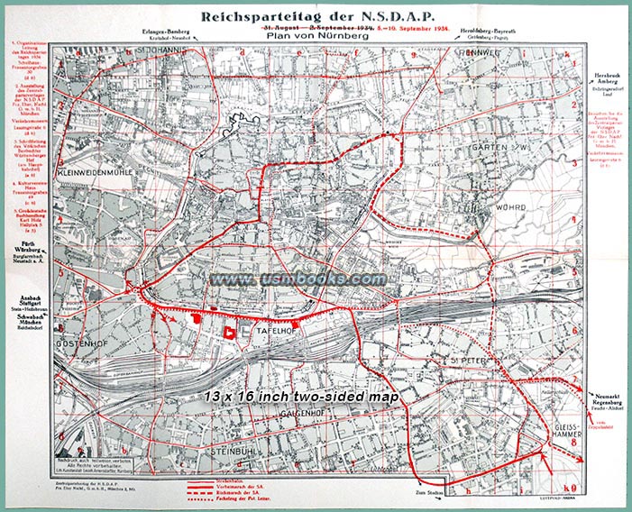 1934 Nazi Party Days Nuremberg map
