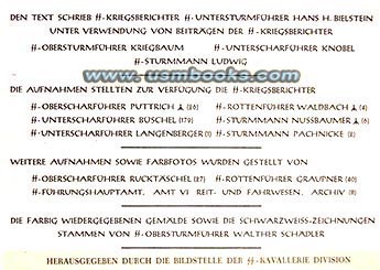 SS credit for 1942 book SS KAVALLERIE IM OSTEN