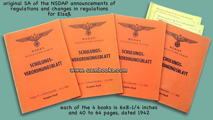 NSDAP Schulungsverordnungsblatt Ausgabe Elsaß