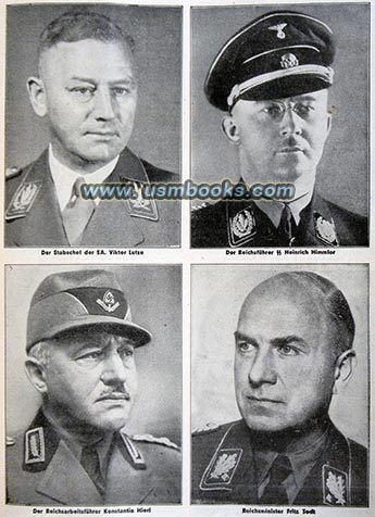 Heinrich Himmler, Viktor Lutze, Fritz Todt, Konstantin Hierl