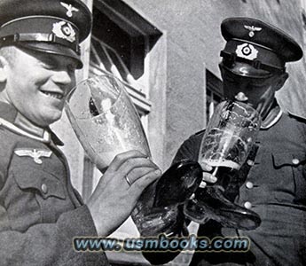 Nazi soldiers drinking beer
