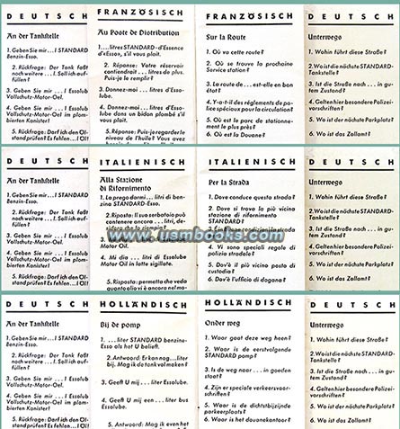 Nazi Standard Oil ESSO Language Guide for Motorists