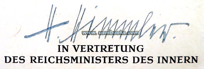 authentic Heinrich Himmler signature