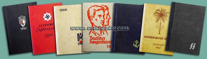 3. Reich Taschenkalender DRK, DAK, RAD, NSFK, Luftschutz, Kriegsmarine, AO, etc. 