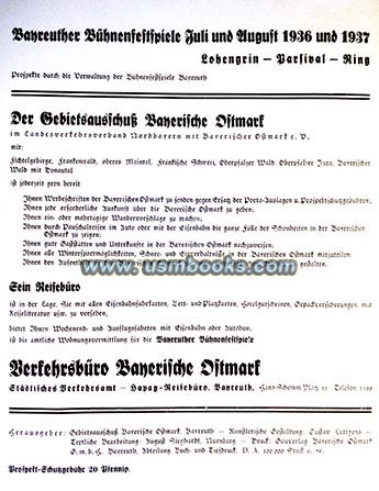 1936 Bayerische Ostmark Nazi tourist information 