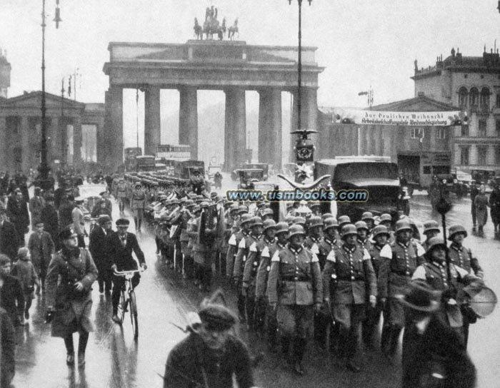 Nazi police at the Brandenburg Gate in Berlin