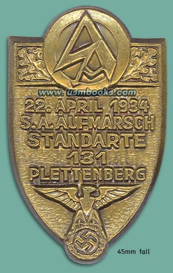 1934 S.A. AUFMARSCH STANDARTE 131 PLETTENBERG