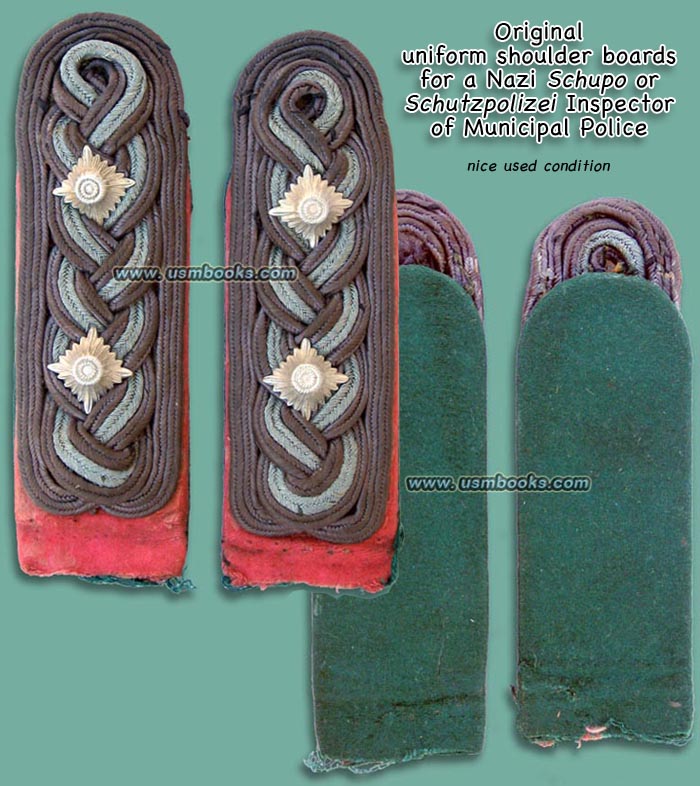 Nazi Schupo shoulder boards for a rather high-ranking officer