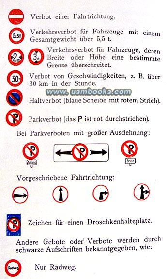 1939 Nazi traffic signs