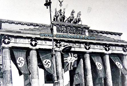 swastika flags on Brandenburg Gate Berlin