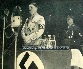 Hitler at a huge SA rally at the Sportpalast in Berlin on 8 April 1933