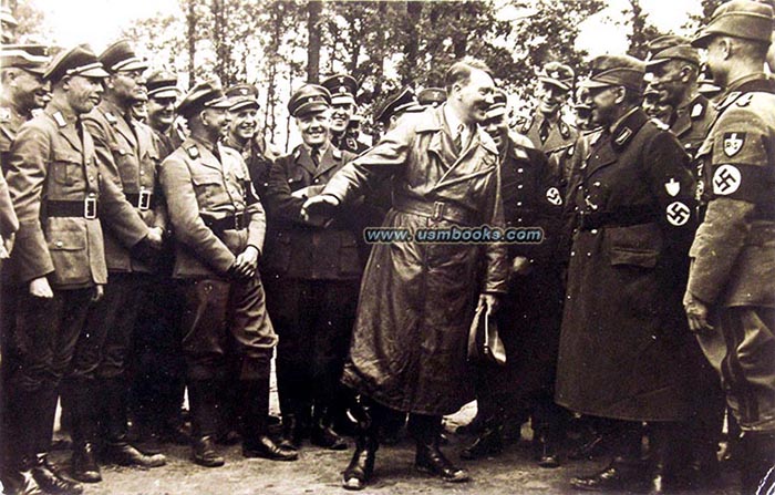 Hitler photo, RAD men, SS visor cap, Totenkopf