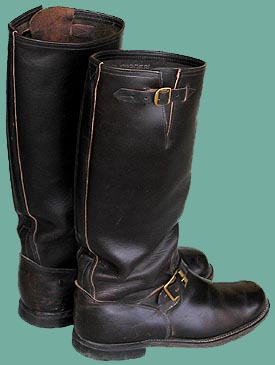 Black Leather Marching Boots