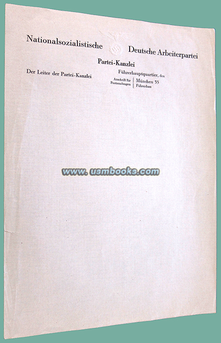 Nazi Party Chancellery letterhead