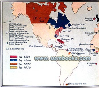 British colonial map America