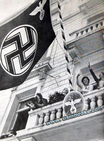 Nazi swastika flag at the German Embassy in Athens
