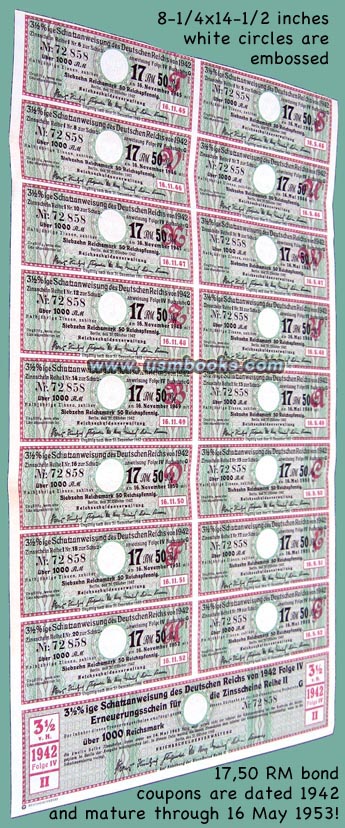WW2 nazi bearer bond coupons