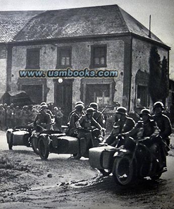 Wehrmacht soldiers on motorcycles