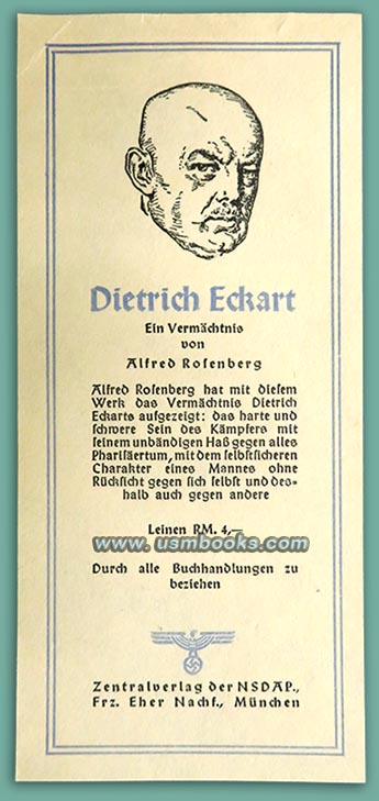 Dietrich Eckart. Ein Vermchtnis, Alfred Rosenberg, Central Publishing House of the Nazi Party, Franz Eher, Zentralverlag der NSDAP